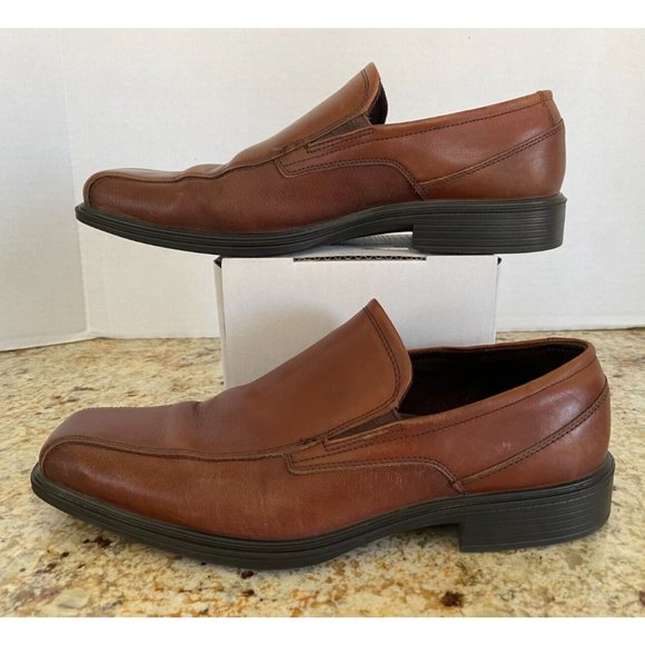 Ecco Johannesburg Slip-On Loafers Brown Leather, Men's 43 - Picture 1 of 8